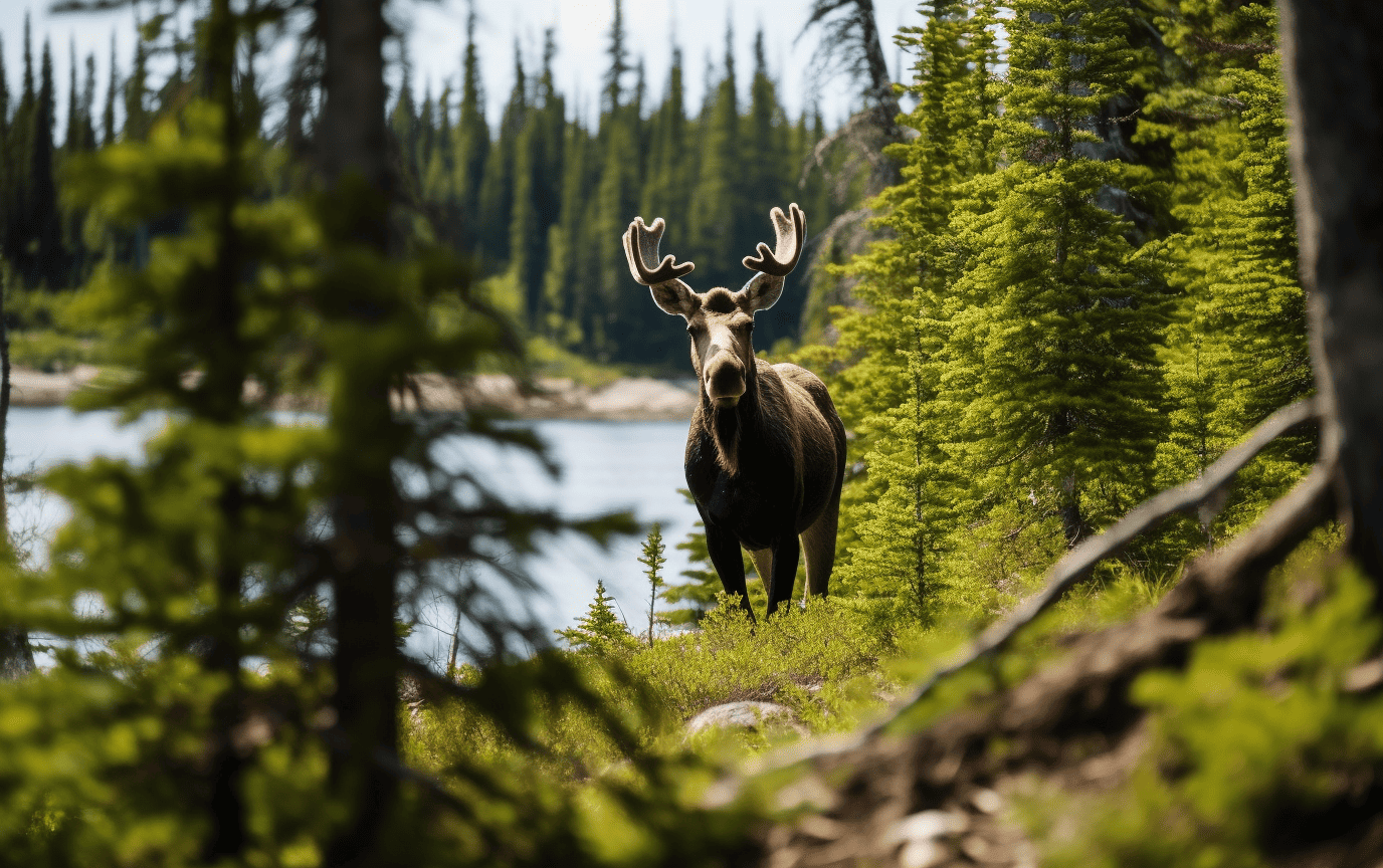 seeing a moose while hiking